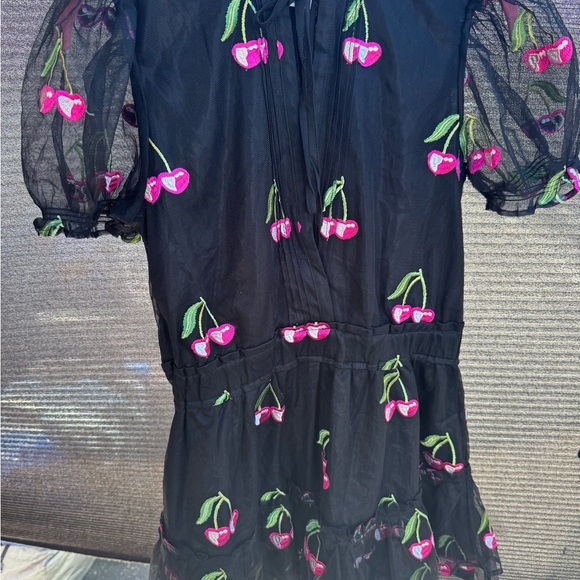 Buddy Love Black and Pink Puff Sleeve Sundress - Picture 4 of 7
